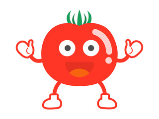トマトのキャラクターのイラスト