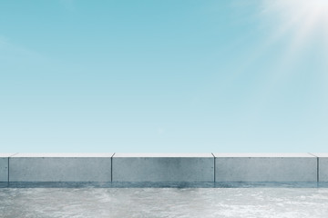 Rooftop with sky background