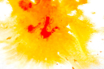 yellow orange, blurry spot of watercolor paint. background