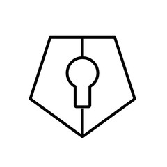 Pentagonal Lock Logo Icon, Vector Illustration