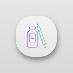 Medicine vial and syringe app icon