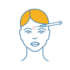 Forehead neurotoxin injection color icon