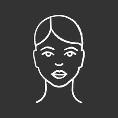 Woman face chalk icon