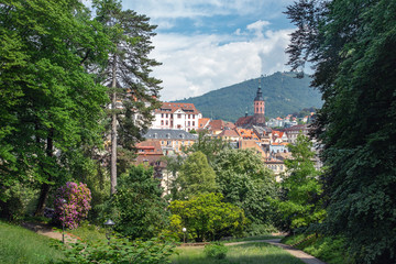 Obraz premium Panoramic view on collegiate church Baden-Baden Germany Europe in the summer
