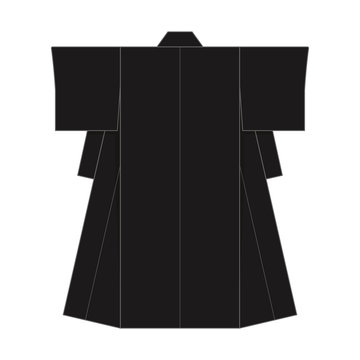 recommend clip art: Japanese kimono template illustration (black)