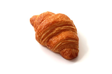 Plain croissant on white background