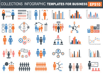 ollection of infographic people  elements for business.Vector illustration