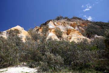 Erosion slopes on the coast, Fraser Island, Australia