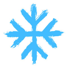 Snowflake 04 from set 05. Drawing of a snow flake painted by hand bold brushstroke - 238172160