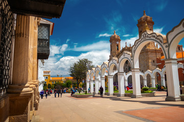 Center of the city of Potosi at sunny day, Bolivia - obrazy, fototapety, plakaty