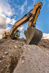 Excavators machine in construction site