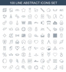 abstract icons. Trendy 100 abstract icons. Contain icons such as cake, kangaroo, water drop, hands washing, atom, flower, search share, puzzle. abstract icon for web and mobile.