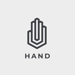 Modern stylized hand line logo