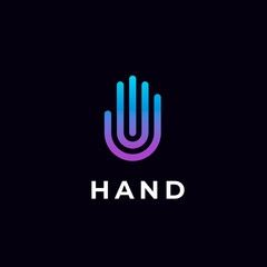Fototapeta na wymiar Modern stylized hand line logo