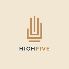 Modern stylized hand line logo
