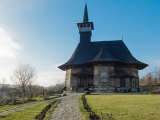 Fototapeta na wymiar old church in mountains wooden