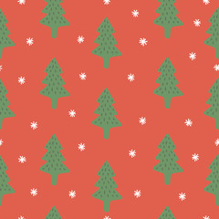 Christmas treee seamless vetor pattern