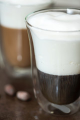 Coffee with milk foam.