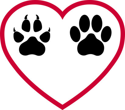 Herz, Hundepfote, Katzenpfote, Pfote, Logo