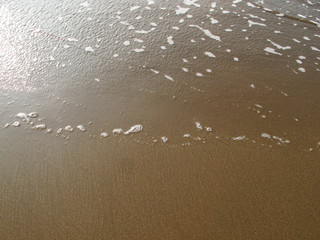 Beach Sand Texture Wetted By Sea or Ocean Water