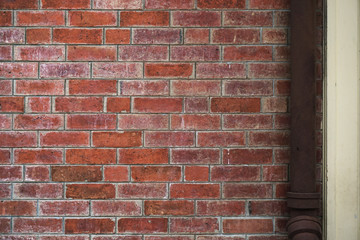 brick wall of red color background texture