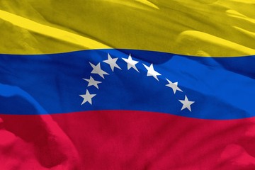 Waving Venezuela flag for using as texture or background, the flag is fluttering on the wind