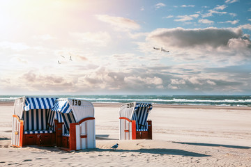 Strandkorb am Strand der Ostsee