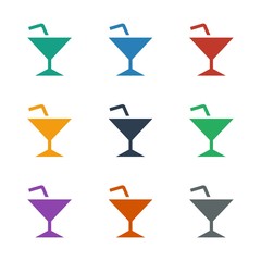 Cocktail icon white background. Editable filled Cocktail icon from casino. Trendy Cocktail icon for web and mobile.