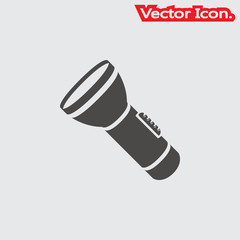 flashlight icon isolated sign symbol and flat style for app, web and digital design. Vector illustration.