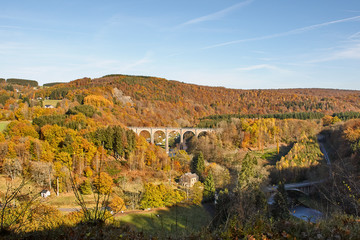 Fototapeta na wymiar Bridge over the Semois Belgium Ardennes Landscape