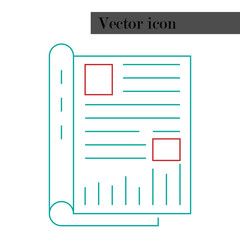 Notepad, journal with entries icon. Vector illustration book, notebook for registration. Logo notepad.