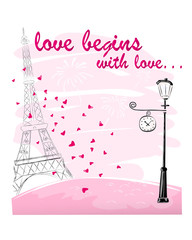 typographic slogan love begins with love