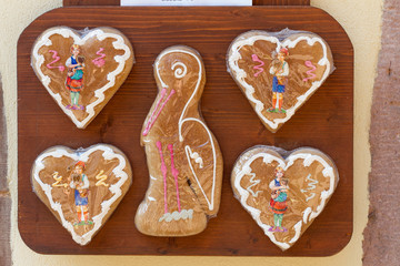 traditional christmas alsatian bake gingerbread in shop at Colmar.