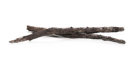 Dry branches for camp fire, isolated on white background