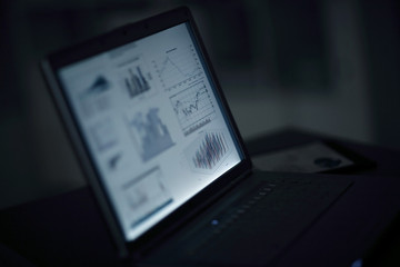 close up.financial chart on the laptop screen