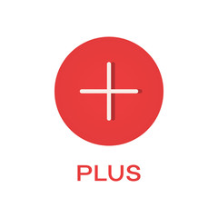 Fototapeta premium Plus round flat icon, add symbol