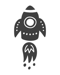 Rocket Space travel print. Scandinavian style universe theme