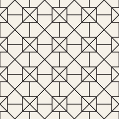 Vector seamless geometric pattern. Modern simple abstract texture. Repeating thin lines trellis.