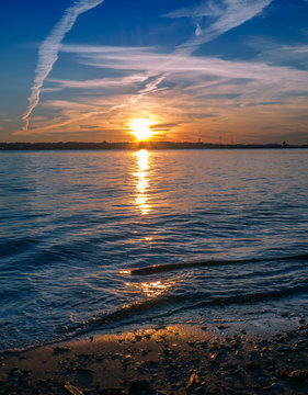 Scribles in the sky at sunset