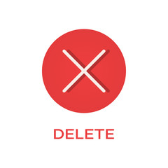 Fototapeta premium Remove round flat icon, cross symbol