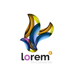 Geometric abstract business icon template, smooth shape