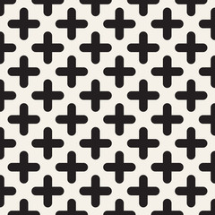 Fototapeta premium Vector seamless pattern. Modern stylish abstract texture. Repeating geometric rounded cross shapes.
