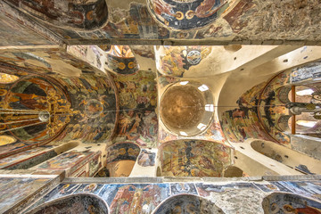 Interior of church with frescos