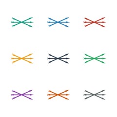 arrow bow icon white background. Editable outline arrow bow icon from war. Trendy arrow bow icon for web and mobile.