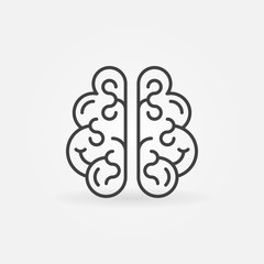 Obraz premium Human brain vector concept icon or symbol in outline style