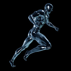 3d rendered illustration of a glass man