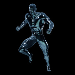 3d rendered illustration of a glass man