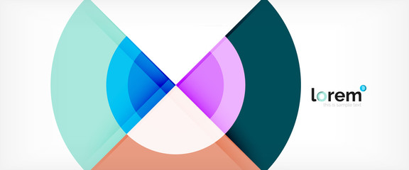 Obraz premium Modern geometric circles abstract background, colorful round shapes with shadow effects