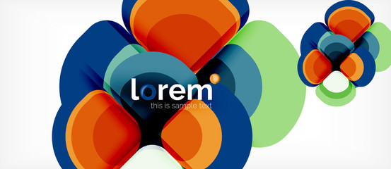 Abstract background - geometric multicolored round shapes composition. Trendy abstract layout template for business or technology presentation