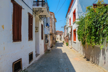 A small street in Ayvalik. Balikesir Turkey